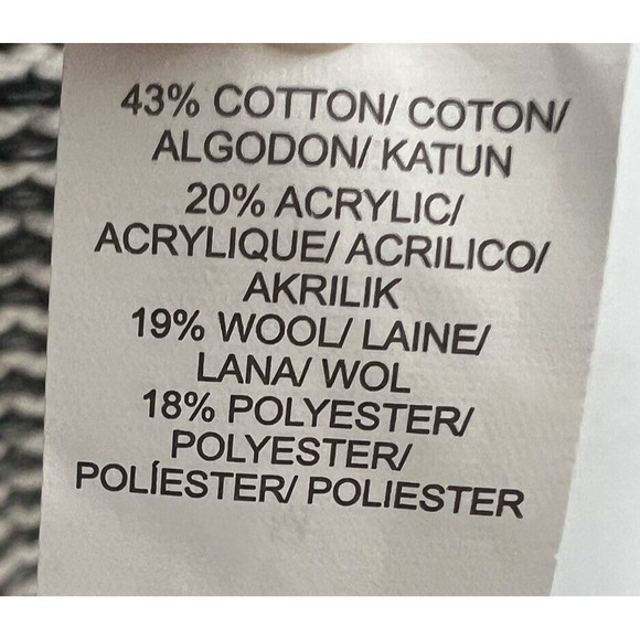 Lucky Brand Sweater Cardigan Black Gray White Lagging Look Wool Blend - Picture 10 of 10